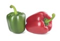 Red and green bell peppers.